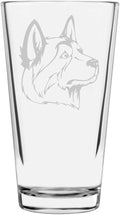 Labrador Husky Custom Personalized Dog Themed Etched All Purpose 16oz Pint Glass