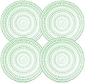 Green Hobnail Dessert Plates Set 4 Pressed Glass 8 Inch by Yungala