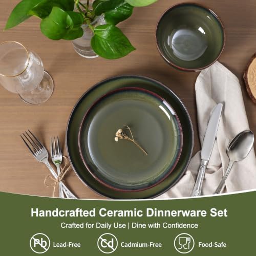 DOMICREVERY Ceramic Dinnerware Sets for 8, 24-Piece Plates and Bowls Sets - Image 2