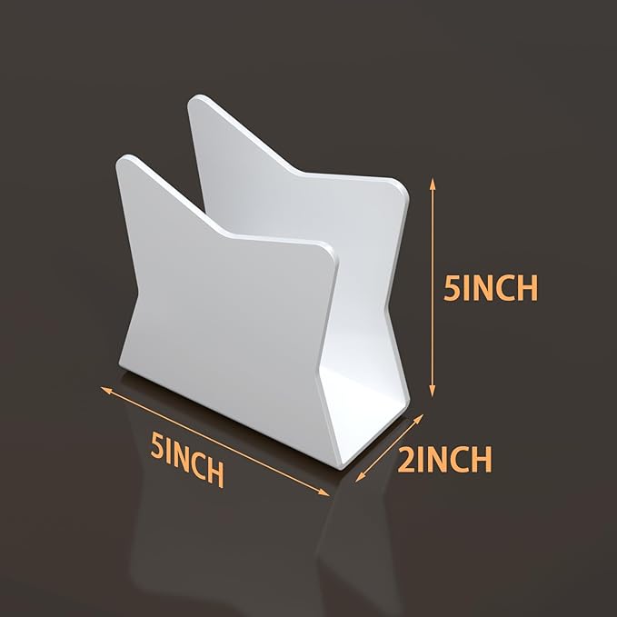 SILUT 2 Pack Napkin Holder for Table, Acrylic Napkins Holder, Compact Napkin Dispenser for Kitchen Table, Cocktail Napkin Holder for Bar, Banquet, Restaurant, Freestanding Napkins Holder - White