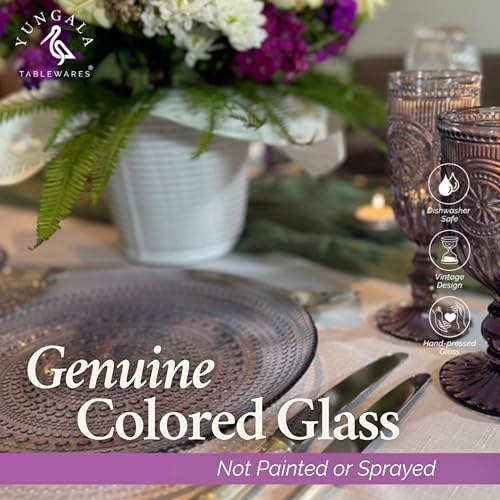 Purple Hobnail Dinner Plates Set 4 Pressed Glass 10.5 Inch - Image 5