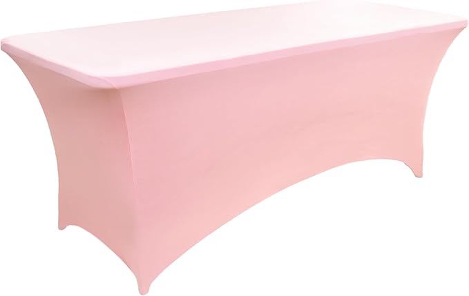 2-Pack 6ft Spandex Table Covers for Rectangle Standard Folding Tables - Wrinkle Resistant Stretch Tablecloths - Ultimate Fitted Table Protector for Parties, Trade Shows, Banquet