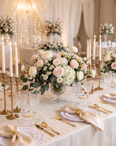 Hioasis 175 Pcs White and Gold Plastic Plates Wedding & Party - Image 7