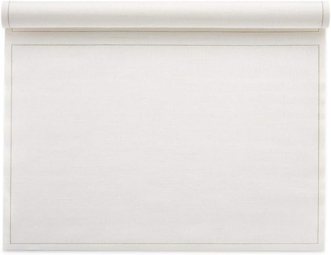 MY DRAP Washable and Reuseable Cloth Placemat - 17.7 x 12.6 in (12 Per Roll, Linen Cream)