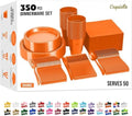 Exquisite 350 Pcs Orange Plates and Napkins Party Supplies Plate Sets by Exquisite