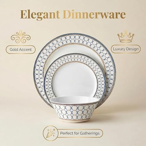 CwlwGO-Bone China Dinner Plates Set of 4, Salad Serving Modern Round Plate, Dinnerware Dishset for Kitchen, Not Suitable for Microwave (10 Inch) - Image 5