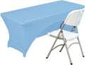 Spandex Table Cover 5 ft. Fitted Polyester Tablecloth Stretch Table Cover Table Topper Open Back - Lightblue
