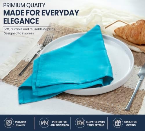 Ruvanti Cloth Napkins Set of 12, Cotton Enrich 18”x18” - Multi Color - Image 3