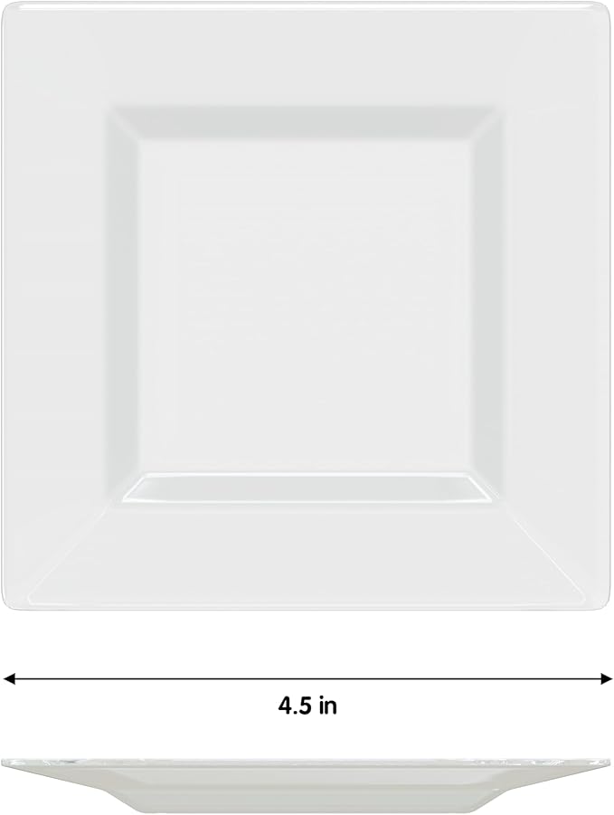 Exquisite Mini Disposable Appetizer Plates - 100 Pack 4.5" x 4.5" Crystal Clear Plastic Dessert Plates - Elegant Design for Weddings, Birthdays, Formal Parties - Stackable & Convenient - BPA Free