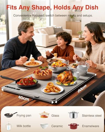 Warming Mat for Food (24"x16") - iTRUSOU 7-Level Electric Warming Tray with 400W High-Power, Timer 0–99H & Built-In Strap - Rollable Large Food Warming Mat for Parties & Buffet - Image 4