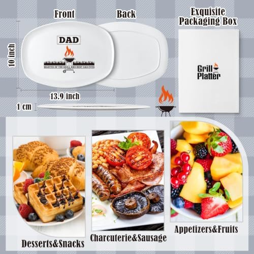 R HORSE Melamine Grill Platter Gift, Barbecue White Oval Serving Tray Plate - Image 3