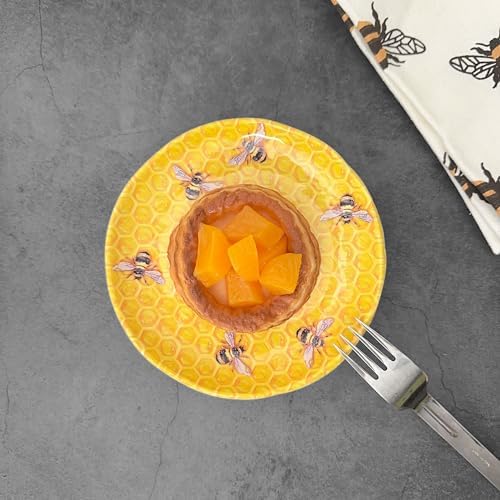 UP Beehive Melamine Round Dessert Plates, Small Serving Plates, for Appetizer, Snacks, and Side Dishes, Yellow, 6 Inch, Set of 4 - Image 3