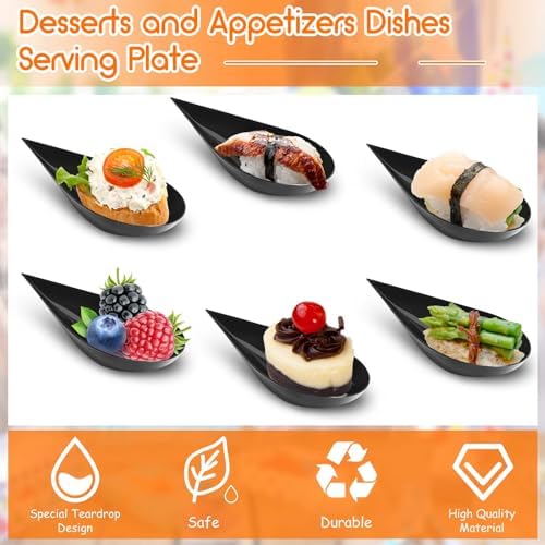 Tessco for you 800 Pcs 4" Mini Appetizer Plates, Black - Image 3