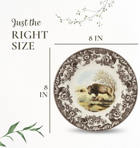 Spode – Woodland Woodland Salad Plate - Bison - Brown/White - Image 7
