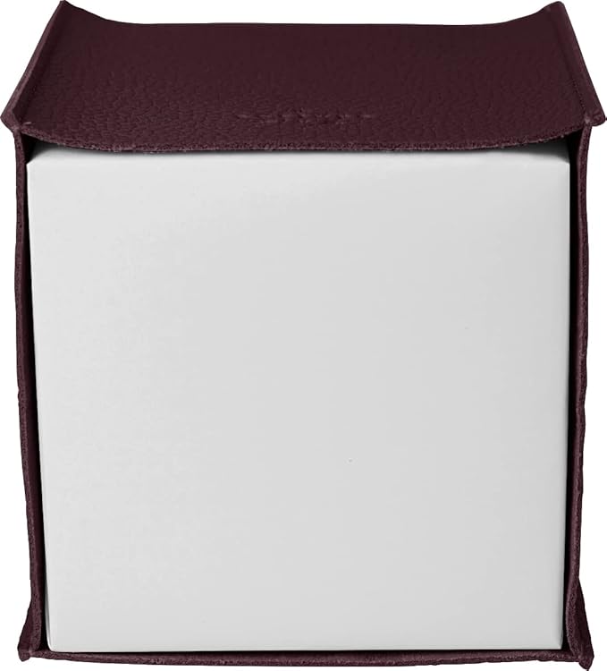 Carrotez Tissue Box Cover, [Refined] Modern PU Leather Square Tissue Box Holder - Decorative Holder/Organizer for Bathroom Vanity Countertop, Night Stands, Office Desk & Car 5"X5"X5" - Wine