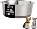 GORILLA GRIP Dog Bowl, Holds 2 Cups (16 fl oz), Heavy Duty Metal Food and Water Bowl for Feeding Dogs and Cats, Easy Clean, Dishwasher Safe, Rust Resistant Stainless Steel, BPA Free Rubber Base, Gray