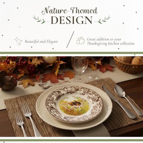 Spode – Woodland Woodland Salad Plate - Beagle - Brown/White - Image 3