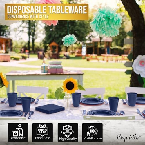 Exquisite 350 Pcs Navy Plates and Napkins Party Supplies Plate Sets - Image 5