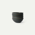 MORA Medium Bowls Set of 4, 28oz Ceramic Pottery Everyday Bowls - Microwave, Oven and Dishwasher Safe - Liquorice