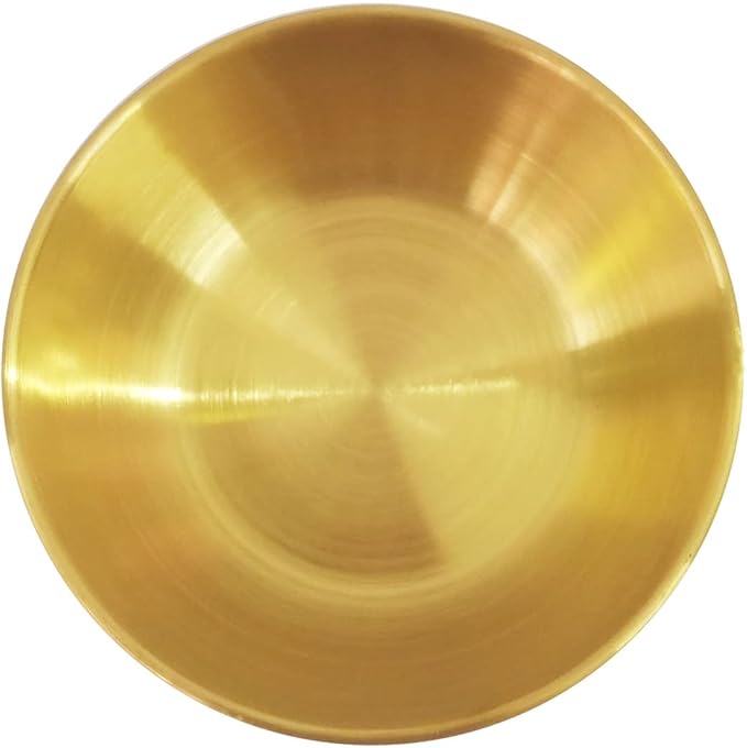 8Pcs Mini Stainless Steel Dipping Sauce Dishes, Round Seasoning Dishes, Sushi Dipping Bowl, Appetizer Plates, Gold 3.27"x3.27"x1.14"