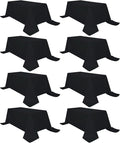 8 Pack Black Tablecloth 90 x 132 Inch Rectangular Table Cloth for 8 Foot Rectangle Tables, Wrinkle Resistant Washable Polyester Fabric Covers for Wedding Party Banquet Buffet and Camping