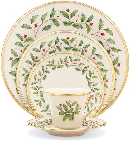 Lenox Holiday Porcelain 5-Piece Christmas Dinnerware Set for 1 by Lenox
