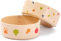 Ceramic Dog Bowl Set of 2 with Weighted Non-Slip Ring-3.3 Cups, Stoneware Food and Water Set, Pet Feeding, Microwave and Dishwasher Safe-NomNom-M 2pcs