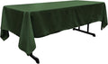 LA Linen Polyester Poplin Washable Rectangular Tablecloth, Stain and Wrinkle Resistant Table Cover 60x126, Fabric Table Cloth for Dinning, Kitchen, Party, Holiday 60 by 126-Inch, Hunter Green