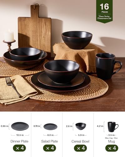 Famiware Venus Dinnerware Sets with Mugs, Ceramic Plates and Bowls for 4 - Image 5