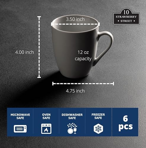 10 Strawberry Street Simply White 12 oz Mug, Set of 6 - Image 5