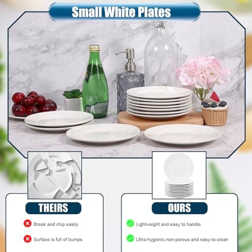 12 Pcs Porcelain Dessert/Salad Plate, 7 Inch, Small White Plates - Image 6