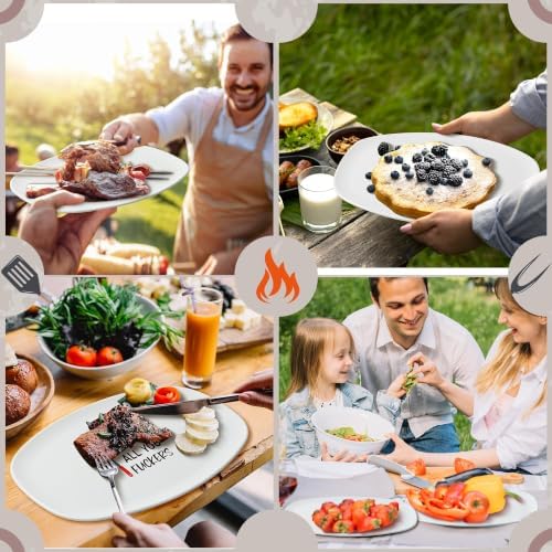 R HORSE Funny Melamine Grill Platter Gift, Barbecue White Oval Serving Tray - Image 2