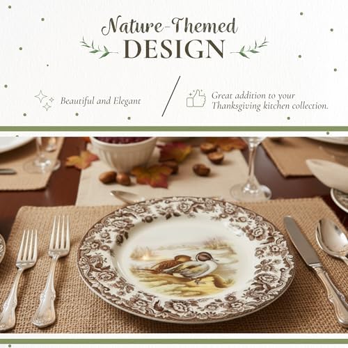 Spode – Woodland – Salad Plate - Pintail - Brown/White - Image 3