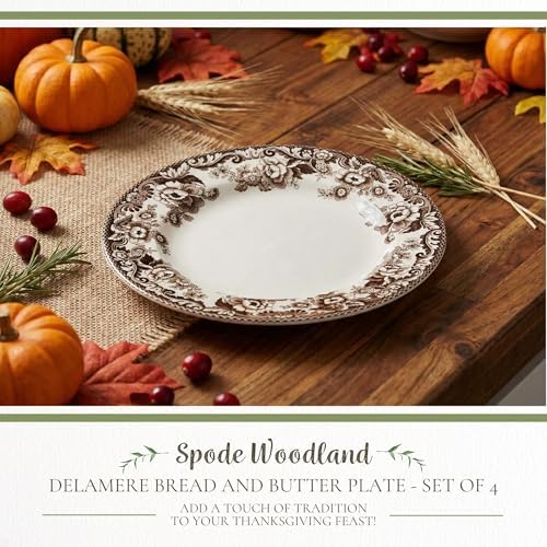 Spode Delamere Bread & Butter Plates, Set of 4 – 6.5 Inch Fine Earthenware Dish for Bread, Rolls & Biscuits, Microwave, Dishwasher, Freezer & Warm Oven Safe – English Country Tableware Made in England - Image 2