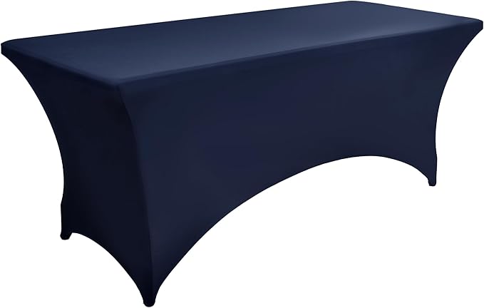 2-Pack 4ft Spandex Table Covers for Rectangular Folding Tables - Wrinkle Resistant Stretch Tight Table Cloths - Ultimate Fitted Table Protector for Parties, Banquet, and Wedding