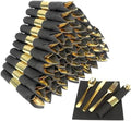 60 Pack Pre Rolled Gold Plastic Silverware Set with Napkin by Dlebay