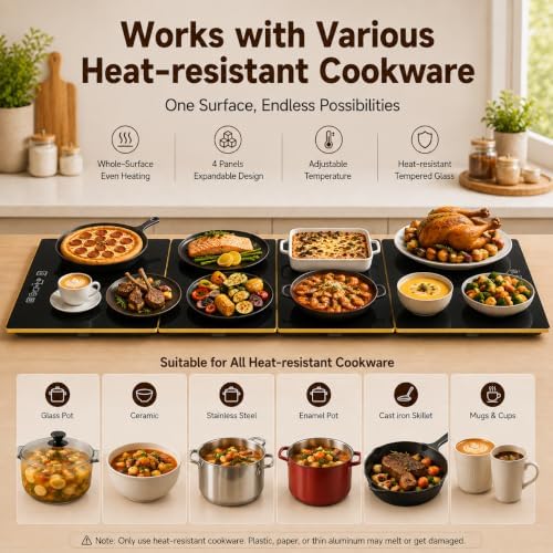 63"×12" Food Warmers for Parties Buffet, Linkable Warming Trays for Buffets - Image 6