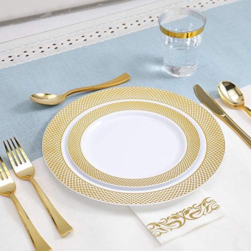 FOCUSLINE 175 Pieces Gold Dinnerware Set for 25 Guests - Image 5