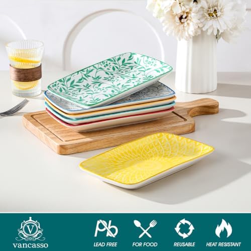 vancasso Selene Rectangular Dinner Plates 9.5"x5.6"Inch, Ceramic - Image 4