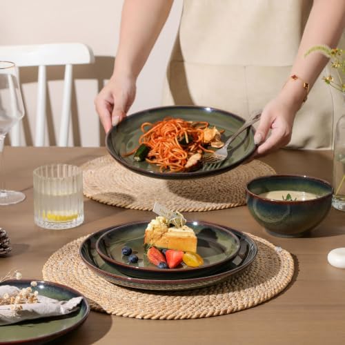 DOMICREVERY Ceramic Dinnerware Sets for 8, 24-Piece Plates and Bowls Sets - Image 5