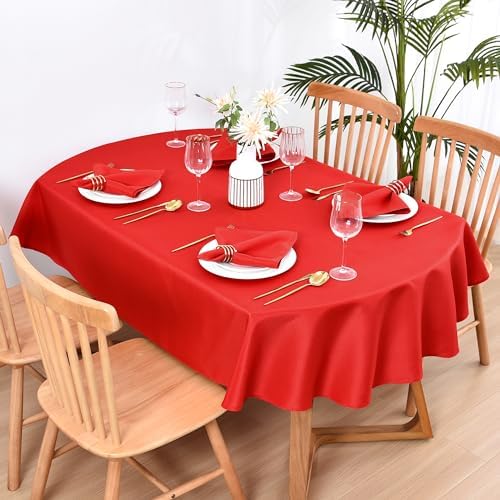 Wolkemer Set of 4 Red Cloth Napkins 17 x 17 Inches Solid Washable Polyester Dinner Napkins with Hemmed Edges for Dinners Parties Weddings Banquets Events Table Decoration - Image 6