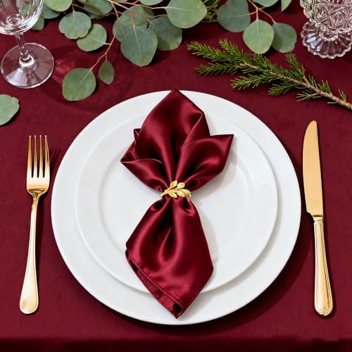 Napkin Rings Gold Napkin Rings Set of 24 Metal Napkin Holder for Table Holders for Paper Napkins Gold Leaf Napkins Rings Fall Thanksgiving Christmas Dinner Decor Banquet Kitchen Wedding Holiday Party - Image 2