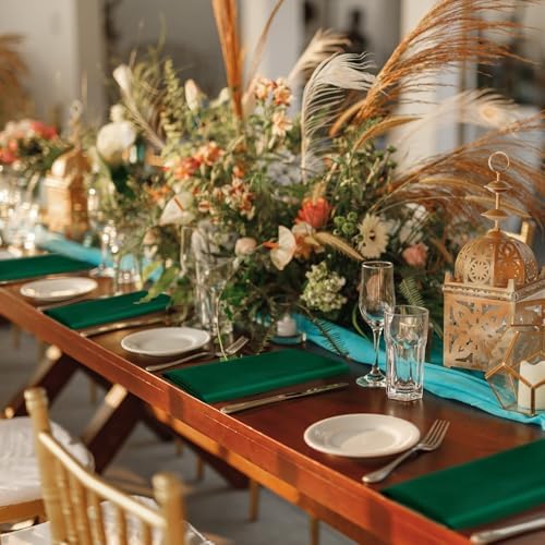 Aneco 16 Pack Christmas Square Satin Napkin Bright Silk Table Napkin Xmas Soft Smooth Fabric Table Napkin for Christmas Wedding Banquet Party Decoration, Red, Forest Green, 20 x 20 Inch - Image 7