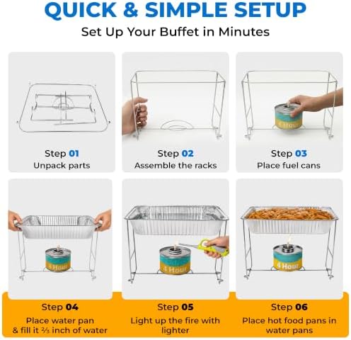Disposable Chafing Dish Buffet Set, 6 Pack Half Size 10 x 12 Inch Food Pans - Image 4