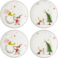 Lenox Merry Grinchmas Christmas Accent Plates, Appetizer Plate Set for 4 by Lenox