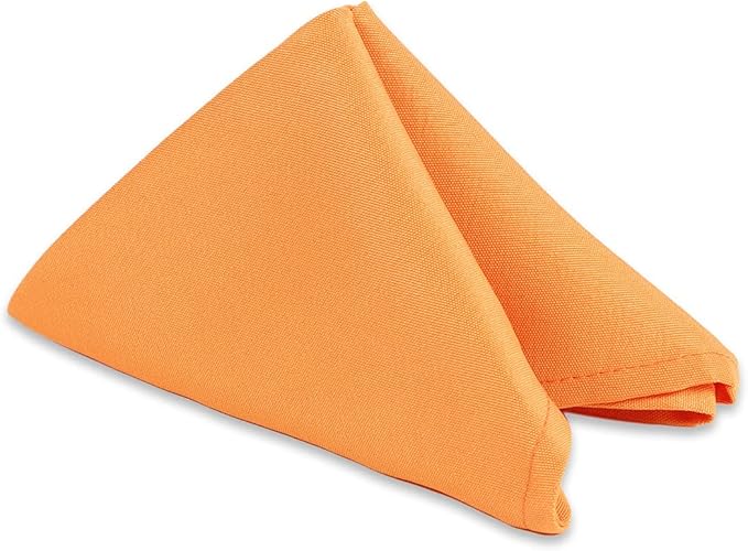 Polyester Cloth Napkins - Washable Soft Table Linens - Durable & Elegant for Dining, Restaurants, Weddings, Events, Rentals, Banquets, & Parties - Premium Quality Set of 250, Orange, 17"x17"