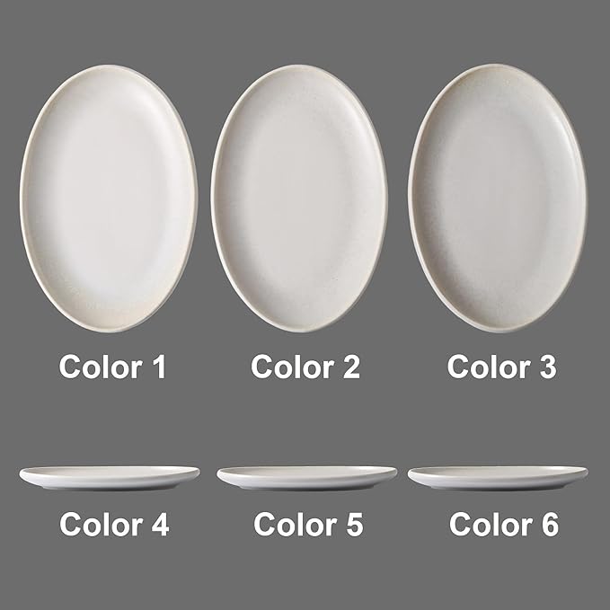 Ceramic Large Serving Platters- Set of 3 Oval Platters for Entertaining. Kitchen Dishes for Dinner, Fruit, Salad, Turkey, etc. Oven, Dishwasher Safe, 15.75"/13.75"/12",Mixed White
