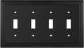 Henne Bery Sunken Pearls Heavy Duty Decorative Wall Plate Switch Plate Outlet Cover (Quad Toggle, Matte Black)
