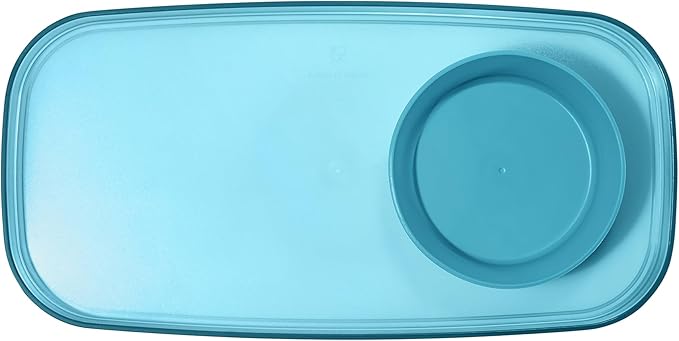 madesmart dipware Small Serving Plate, Stackable & Removable Dip Bowl for Salsa, Queso, Salad, Olives, Dishwasher & Microwave Safe, Multipurpose Plate & Bowl, Turquoise