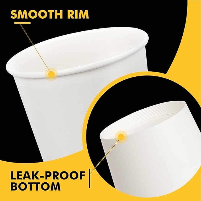[200 Pack] 16 oz Coffee Cups, Disposable Paper Coffee Cups, Hot Coffee Cup, Perfect for Party, Picnic, Travel, and Events